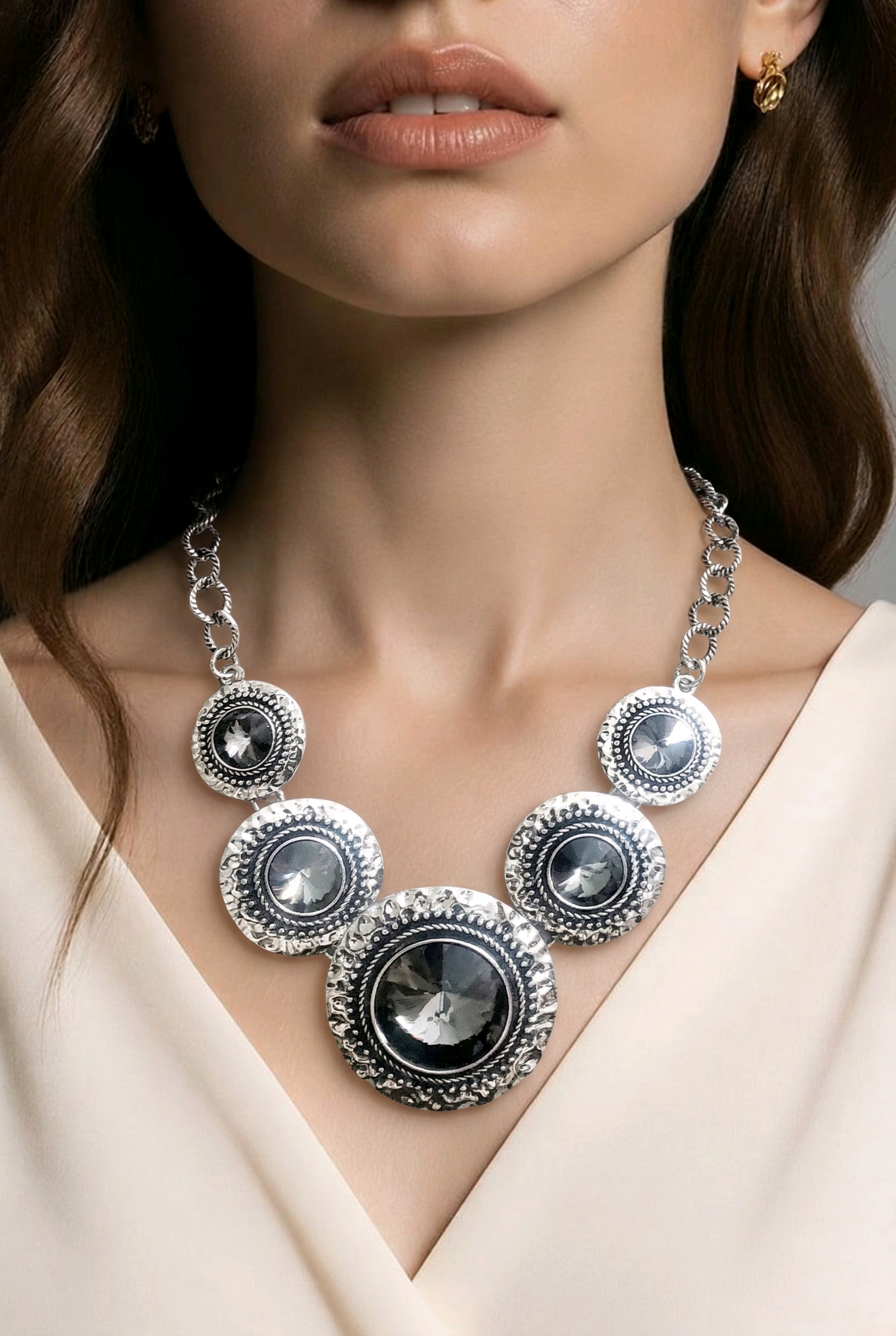 Crystal Silver Plated Necklace