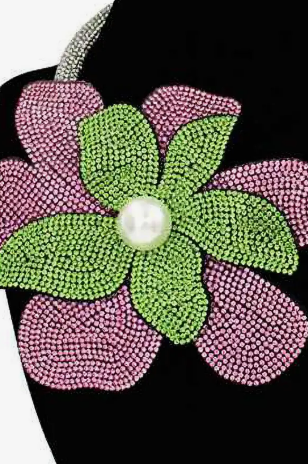 Colorful Crystal Pearl Flower Necklace