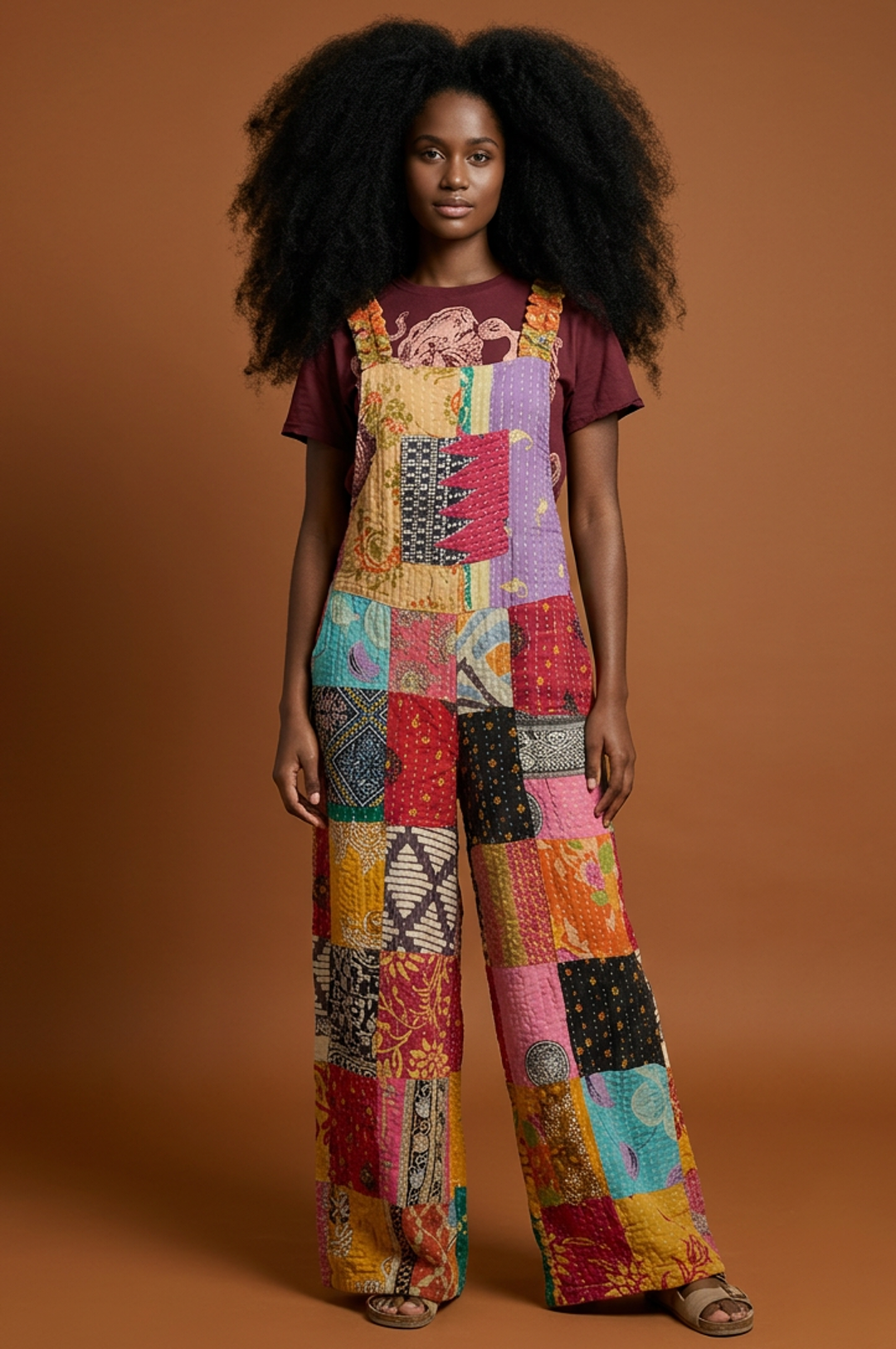 Colorful Patchwork Jumpsuit Overalls
