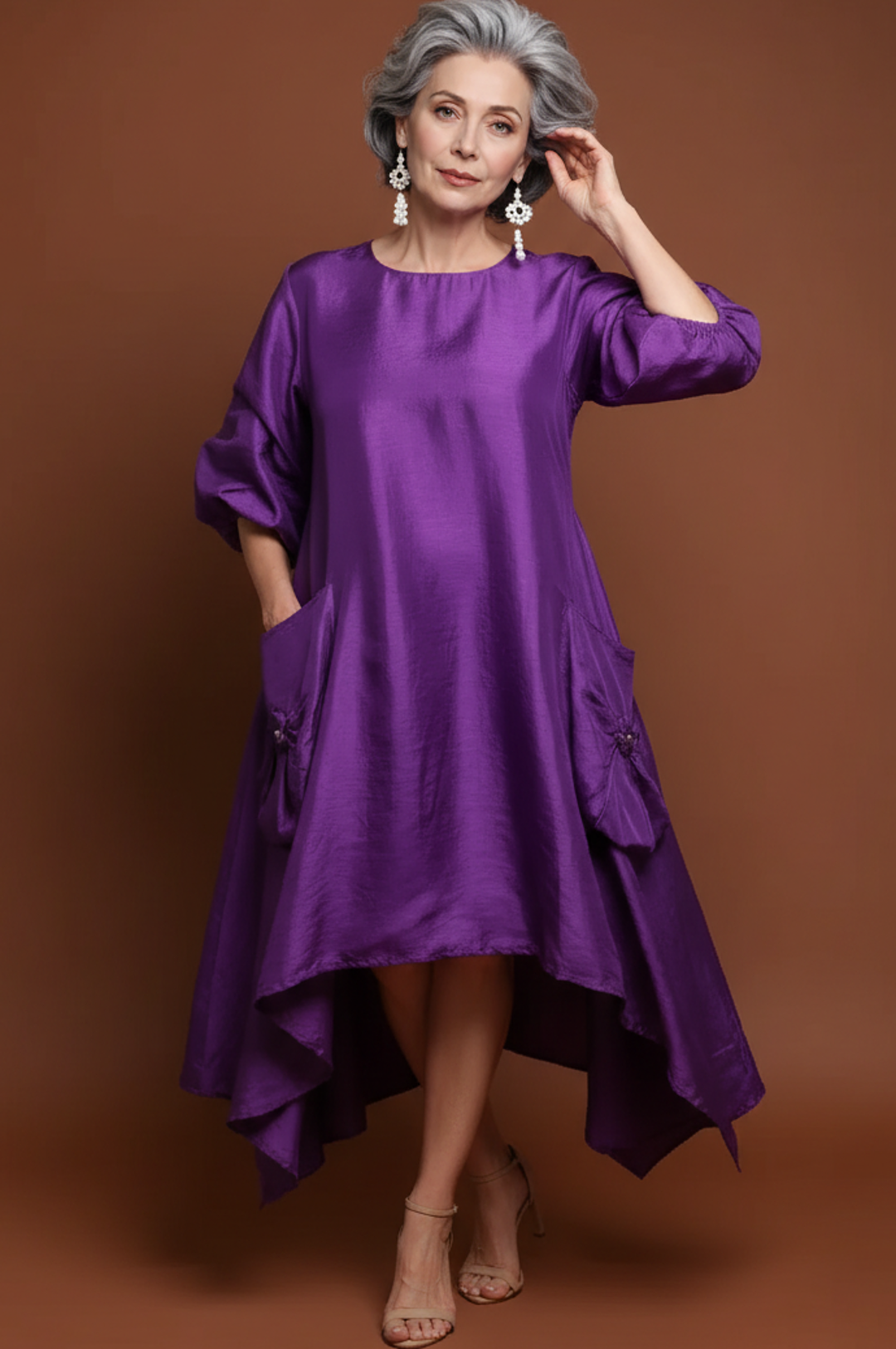 Purple Oversize Big Pocket One Size Dress Top
