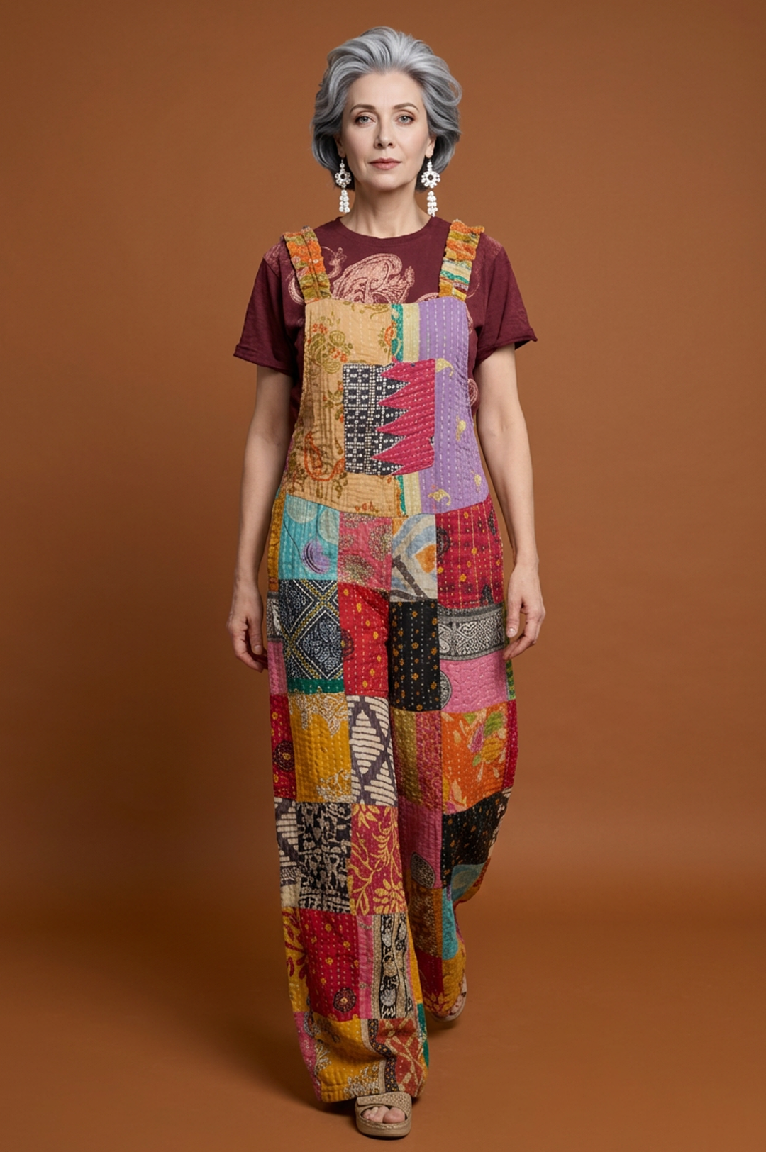 Colorful Patchwork Jumpsuit Overalls