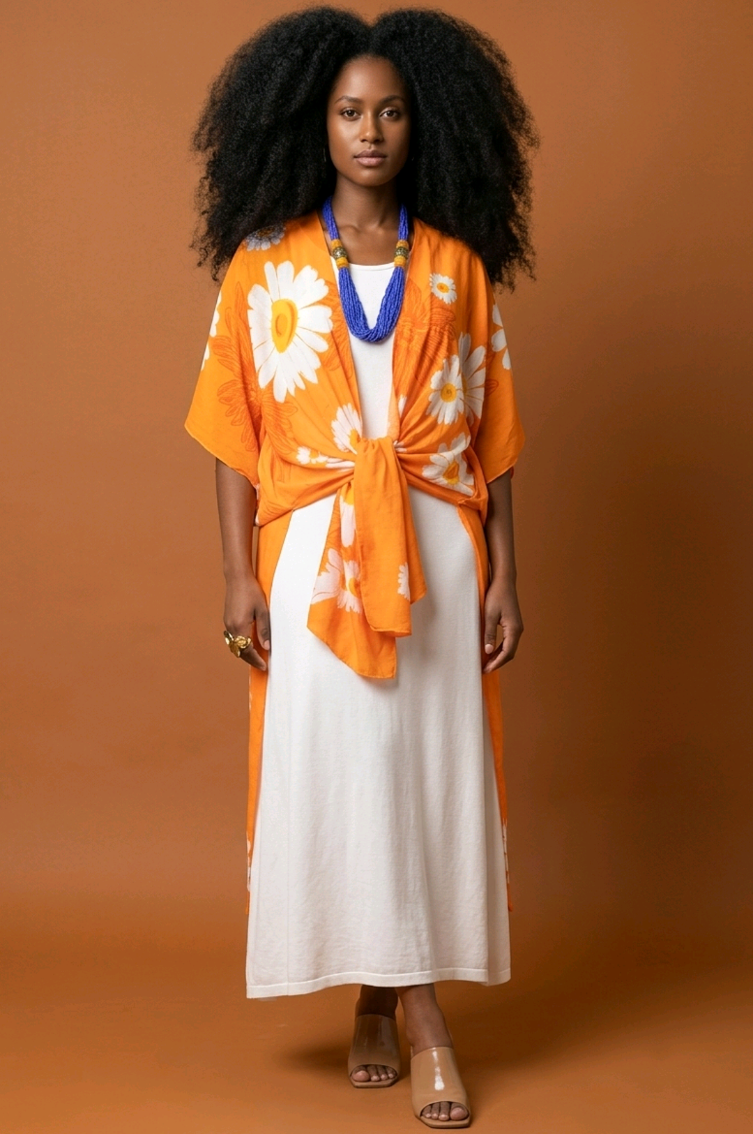 Orange One Size Fits All Light Weight Scarf Top