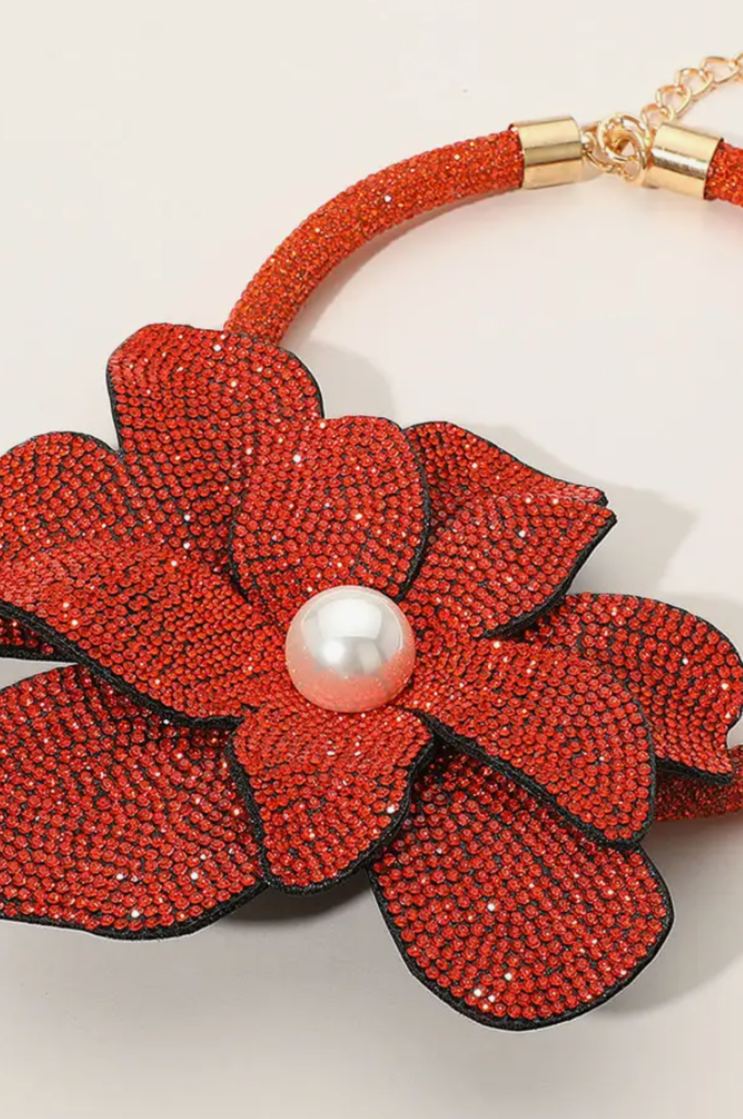 Colorful Crystal Pearl Flower Necklace