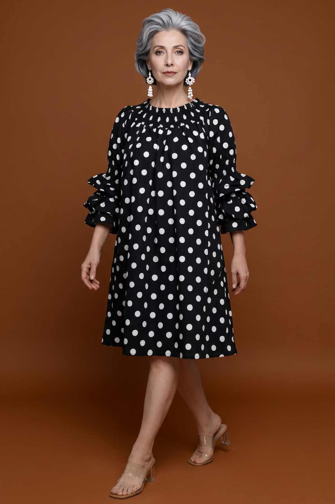 off the shoulder white polka dot dress Miss Circle Women's Edeline Polka Dot Off-shoulder Pleated Mini Dress - White