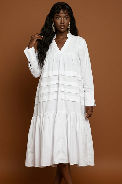 White One Size Fits Most Loose Fitting Dress