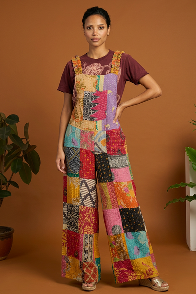 Colorful Patchwork Jumpsuit Overalls