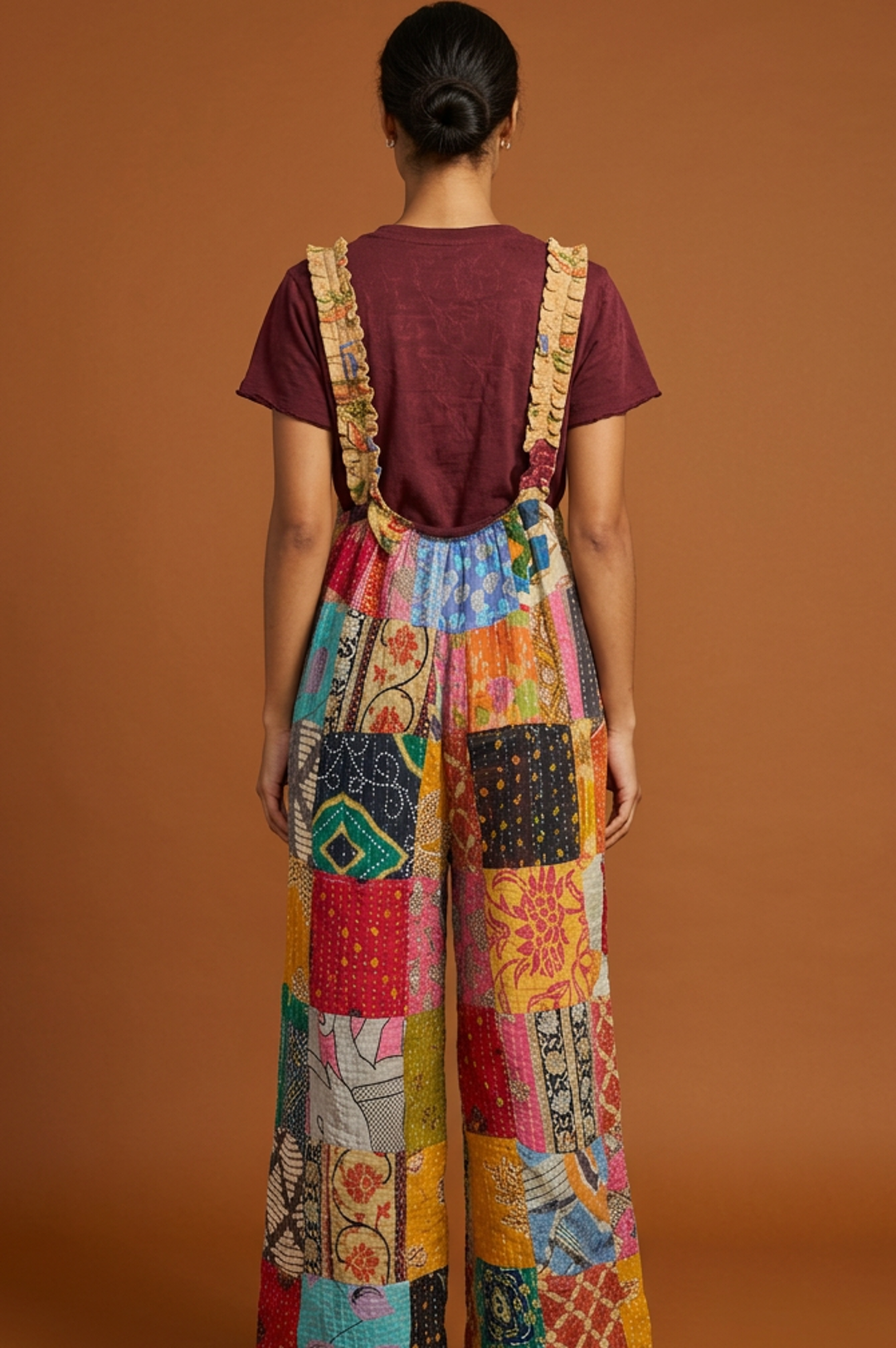 Colorful Patchwork Jumpsuit Overalls