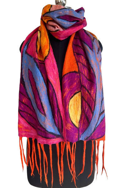 Multi Color Abstract Print Wrap Scarf Shawl