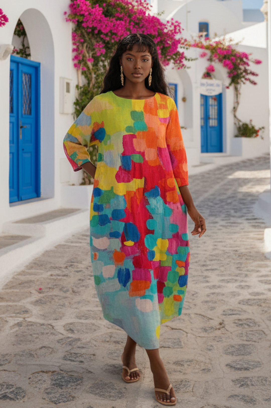Spring Summer Multi Color Dress