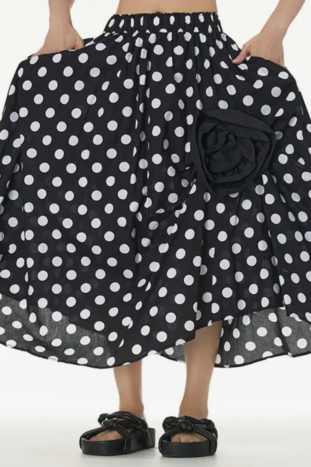 Black White Polka Dot Skirt