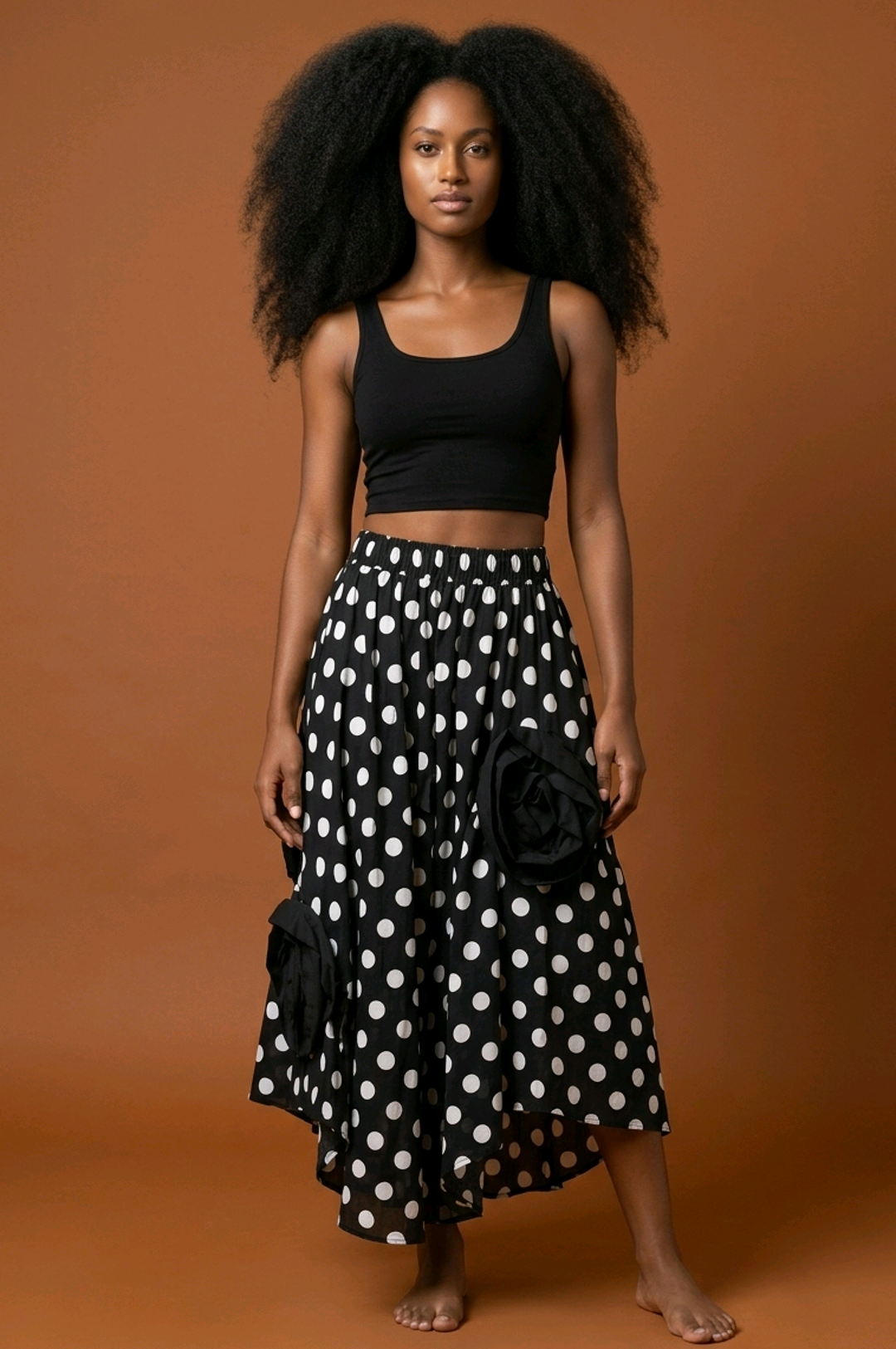 Black White Polka Dot Skirt