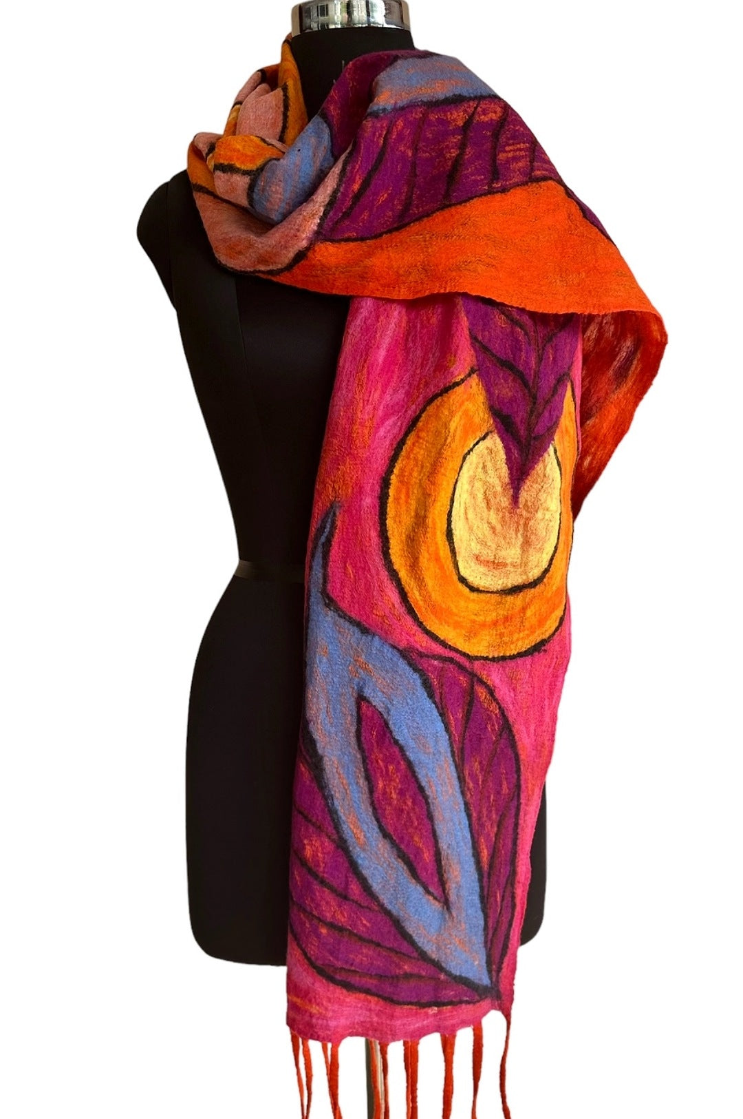 Multi Color Abstract Print Wrap Scarf Shawl