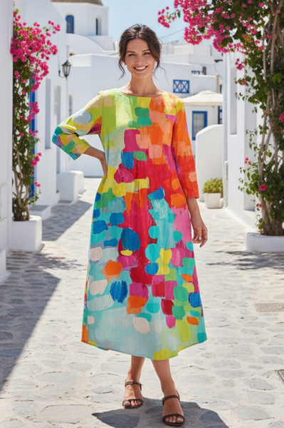 Spring Summer Multi Color Dress