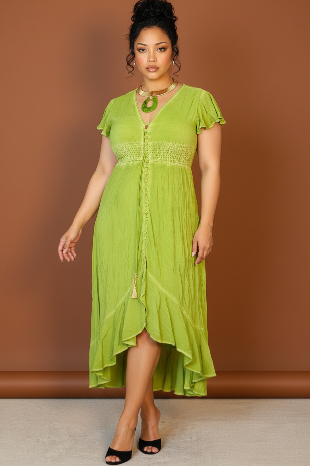 Apple Green High Low Dress