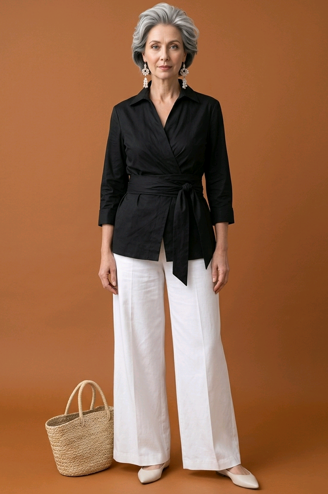 Black Linen 4 Ways To Wear  Wrap Top