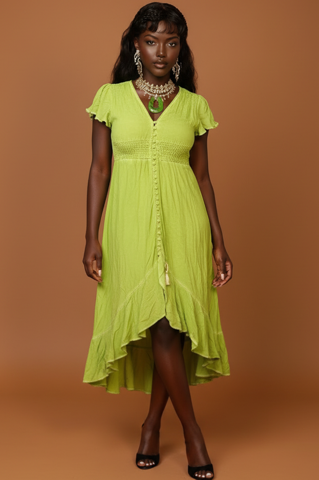 Apple Green High Low Dress