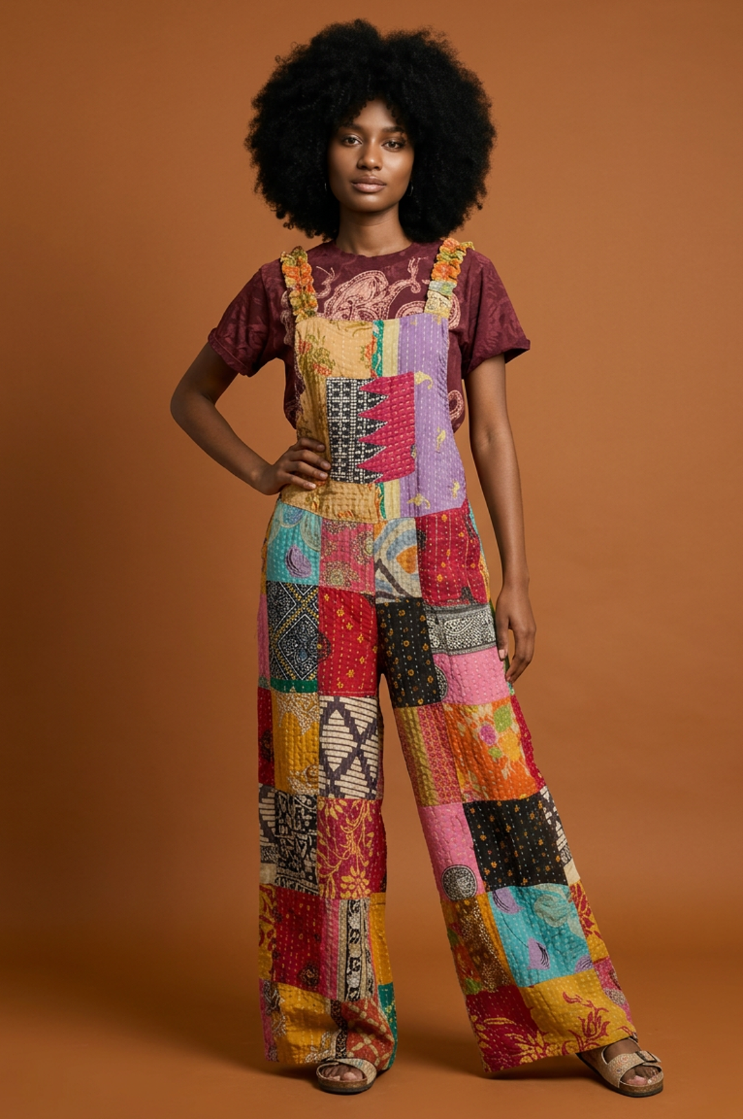 Colorful Patchwork Jumpsuit Overalls