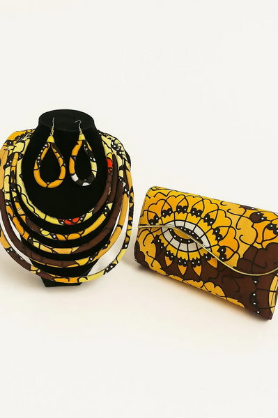 Clutch Bag Necklace Earring Set