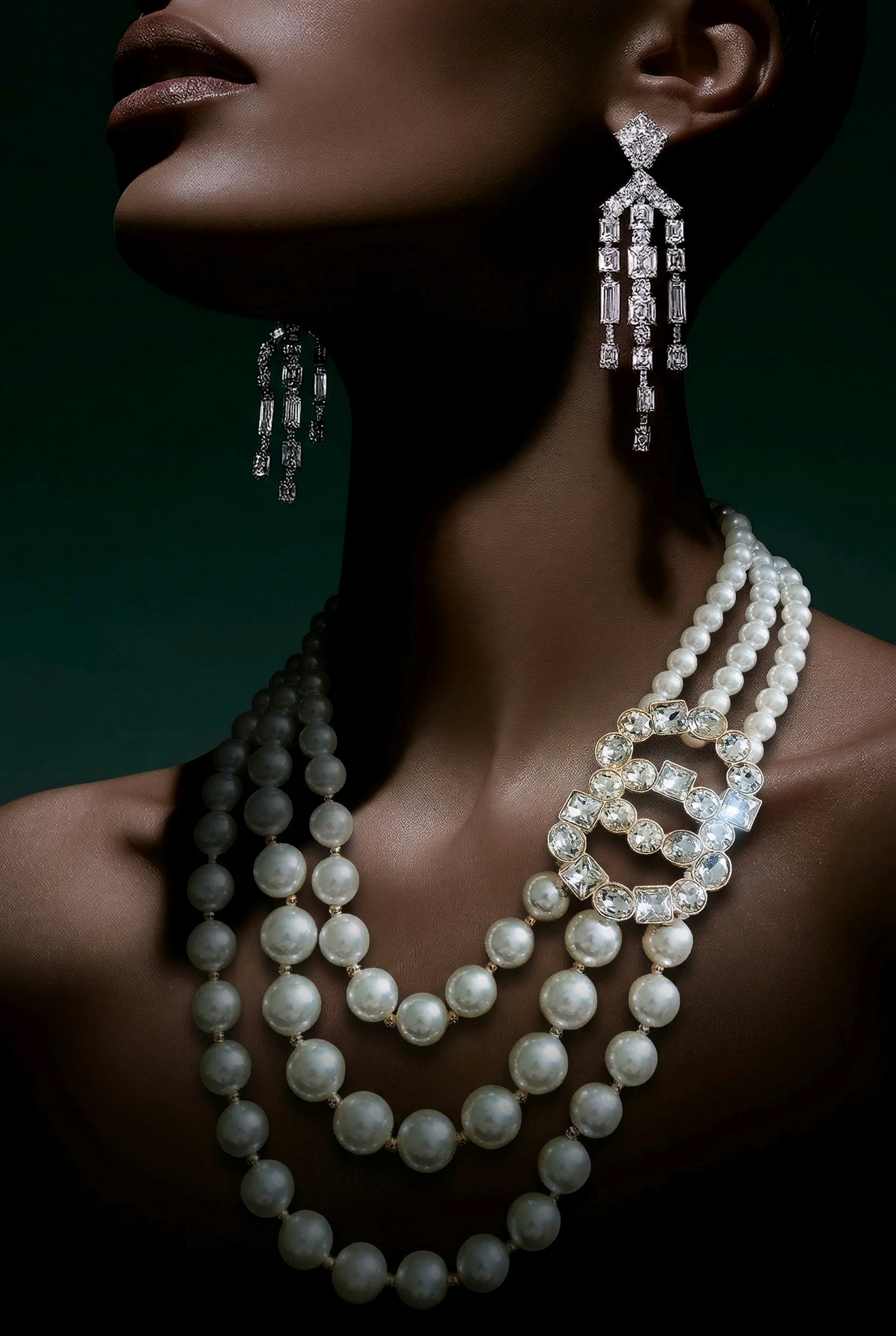 Ivory Color Multi Strand Pearl Necklace