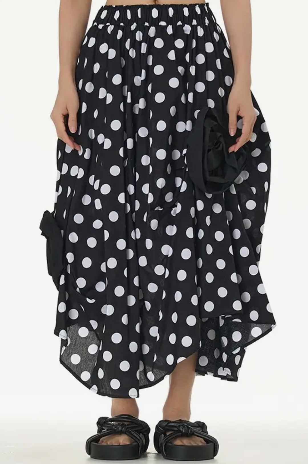 Black White Polka Dot Skirt