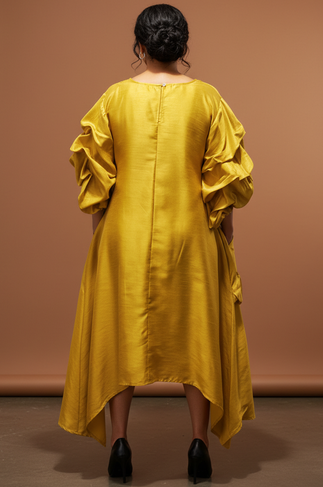 Dark Mustard Gold Oversize Big Pocket One Size Dress Top