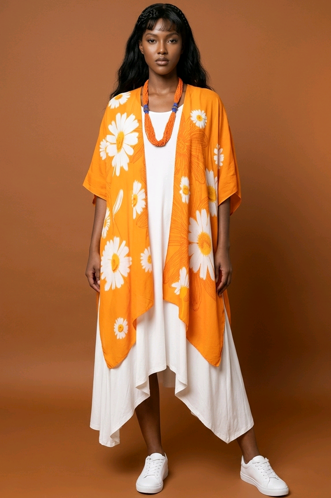 Orange One Size Fits All Light Weight Scarf Top