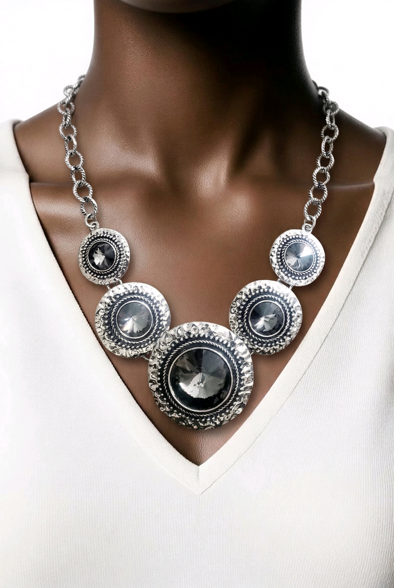 Crystal Silver Plated Necklace