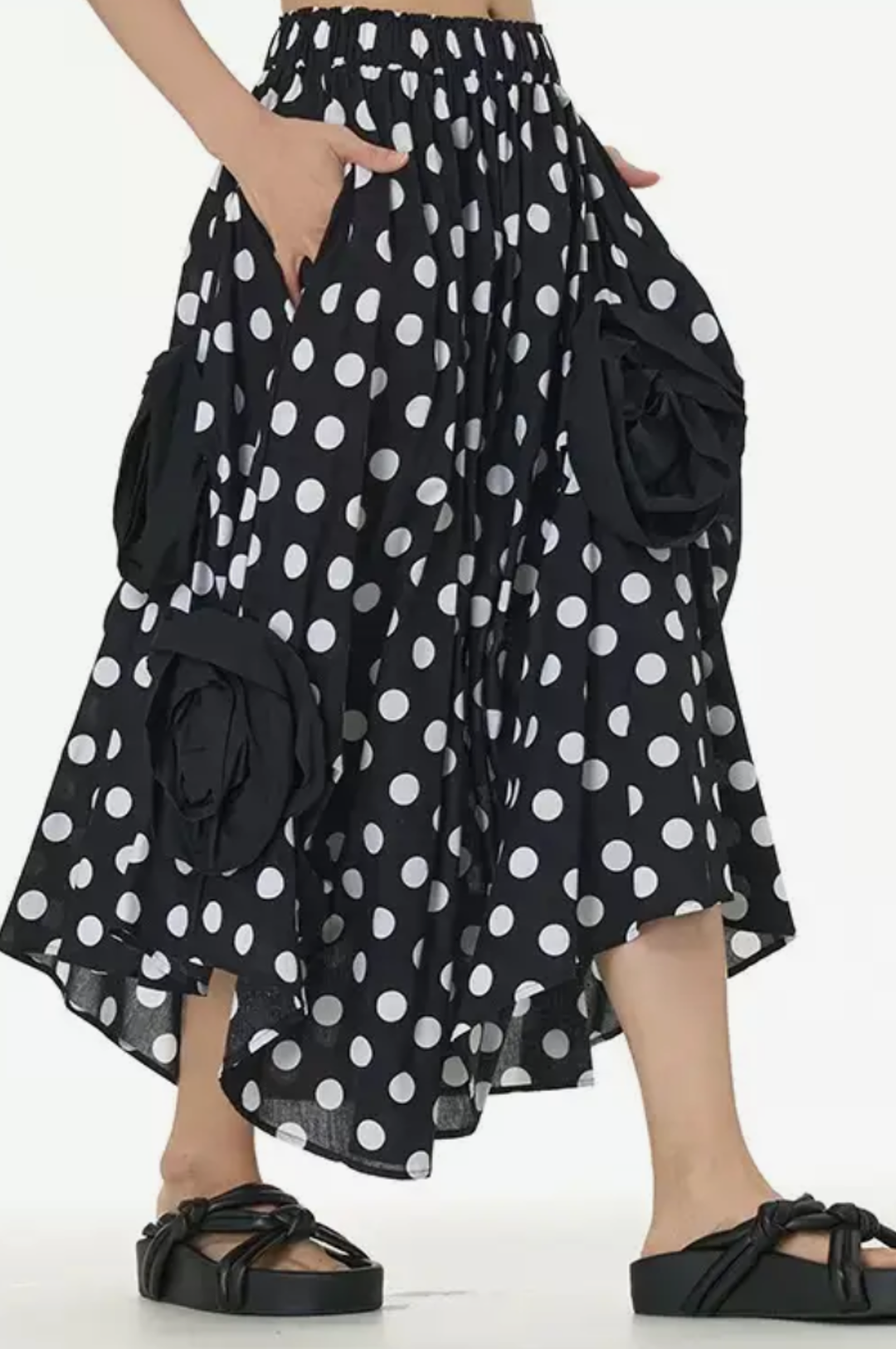 Black White Polka Dot Skirt