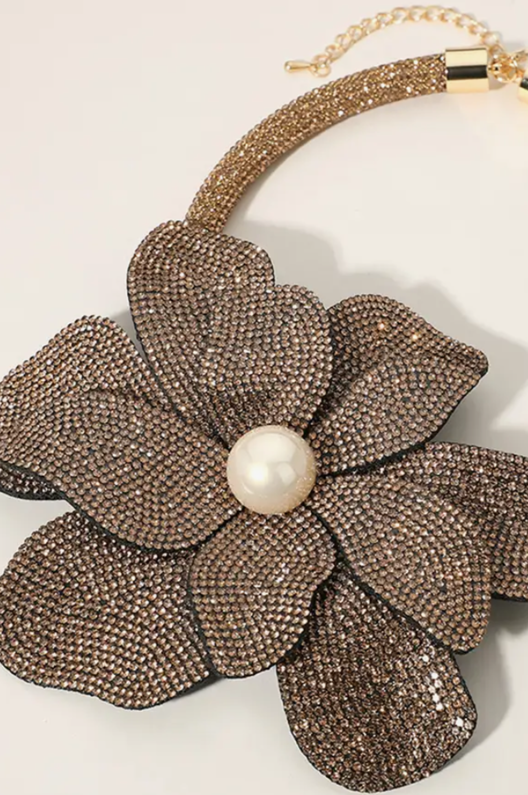 Colorful Crystal Pearl Flower Necklace