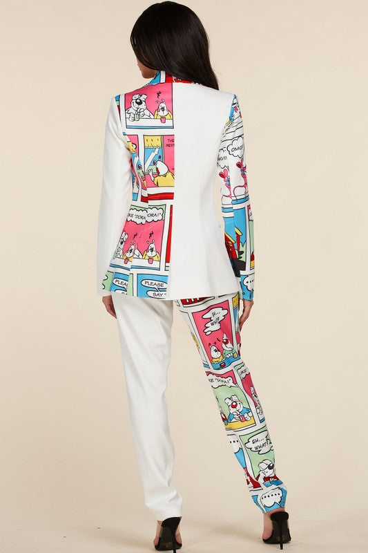Color Block Plus Size Two Piece Pant Suit (7709518233774)
