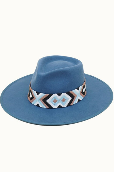 Ocean  Blue Structured Rancher Style Hat (7935967166638)