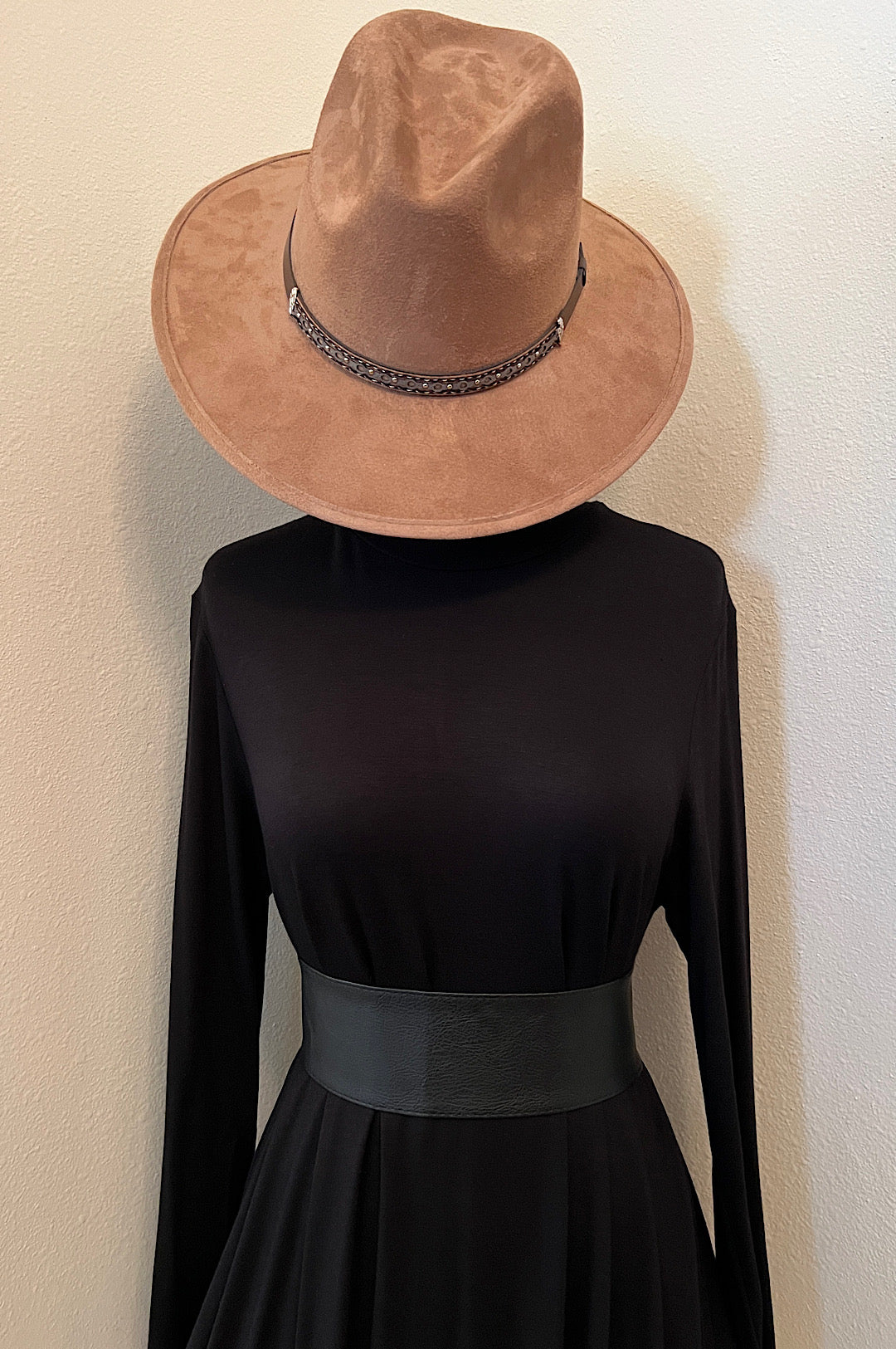 Tan Faux Suede Rancher Style Hat (7941470650542)