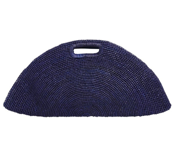 Blue Natural Raffia Handbag (7793729306798)