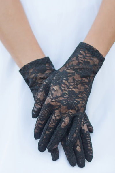 Black or White Wrist Lace Gloves (7939517317294)