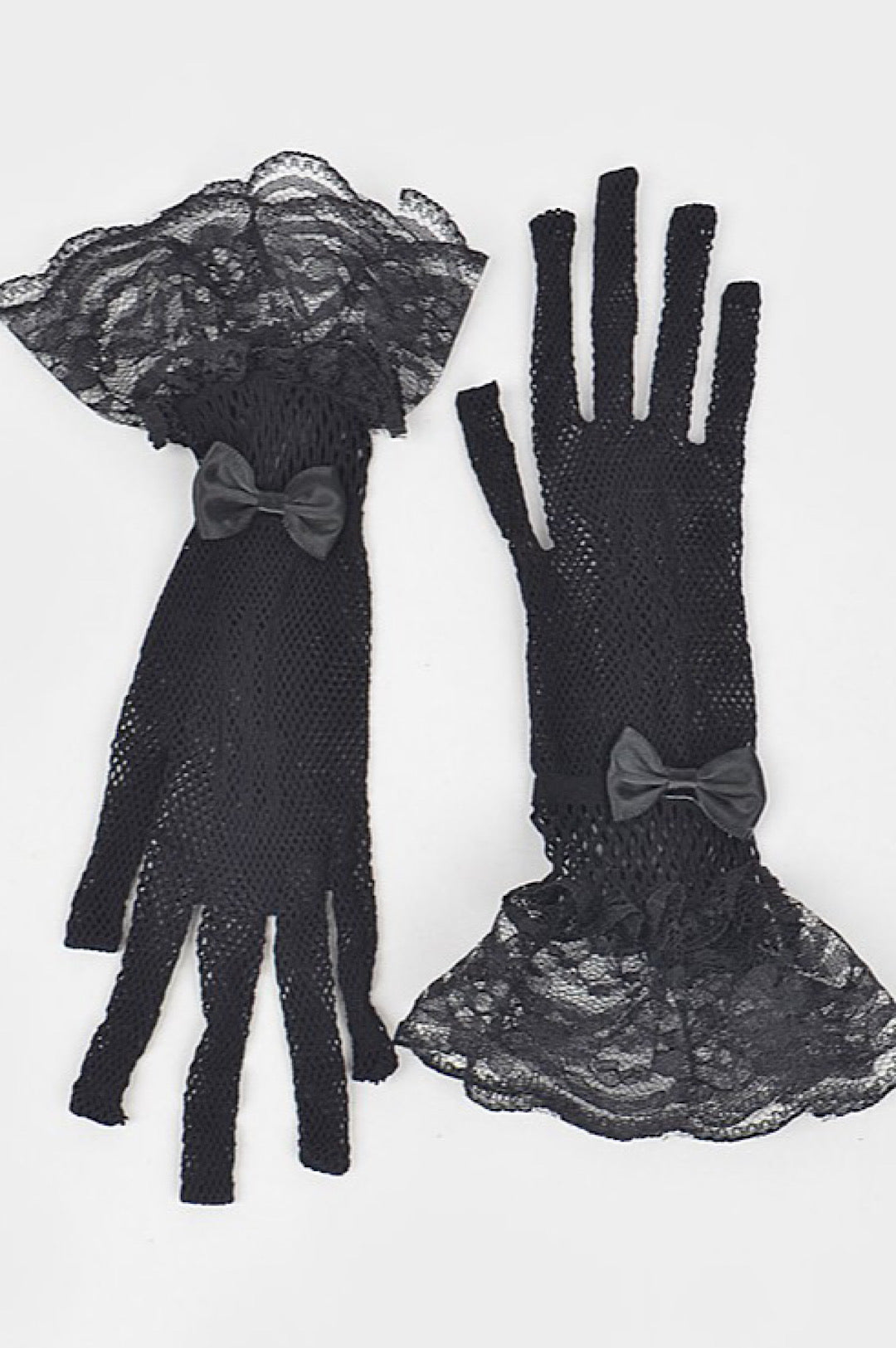 Black Fish Net Lace Gloves (7939517841582)